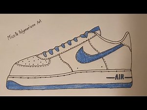 How to draw Air force 1 shoes | Easy | Step by step