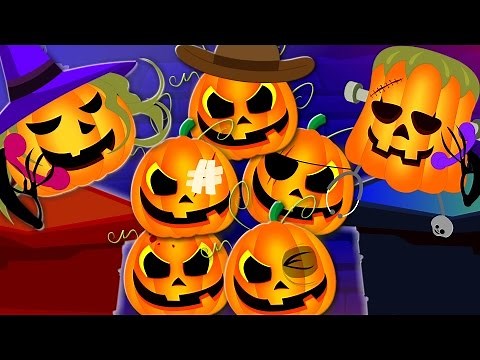 Five Little Pumpkins Jumping On The Bed | Scary Nursery Rhymes | Kids Songs