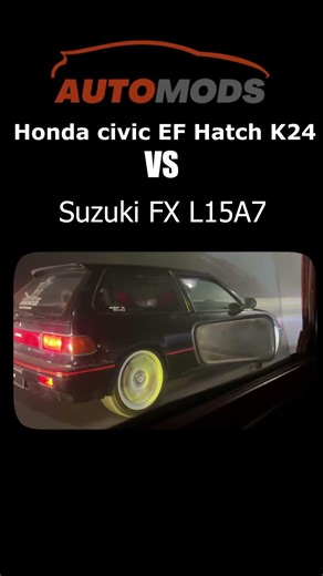 Honda civic EF hatch K24 Monster(kaliya sahab) vs Suzuki FX(chota sahab)