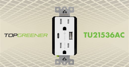 Watch TOPGREENER 3.6A USB C OUTLET 1 Type C and 1 Tpye A on Amazon Live