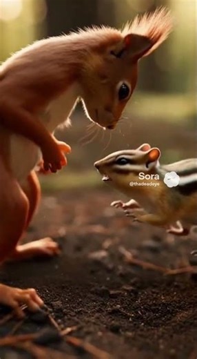 Chipmunk vs squirrel! 🤙 #animalfight #epic