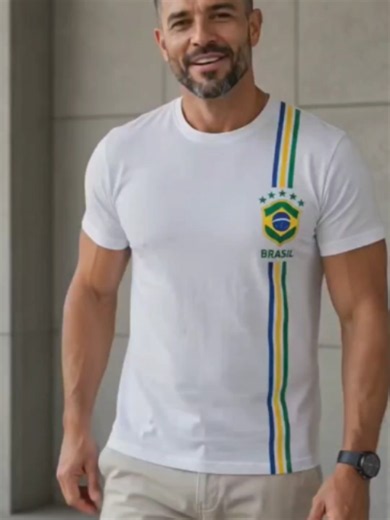 🇧🇷 Camisa do Brasil Masculina Seleção Brasileira 100% Algodão Premium Copa do Mundo Hexa Estampa Brasil 🇧🇷 Produzida com tecido 100% algodão, conta com estampa de alta qualidade e durabilidade. Modelagem confortável, ideal para o uso diário. Uma peça indispensável no guarda-roupa de quem valoriza praticidade sem abrir mão do estilo. Não é só uma camiseta. É presença. Conforto, durabilidade e versatilidade em uma única escolha. Vestir bem não é detalhe. É posicionamento. Garanta a sua e faça 