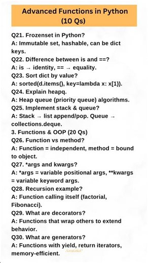 #Topic3 Advanced Functions in Python 📌