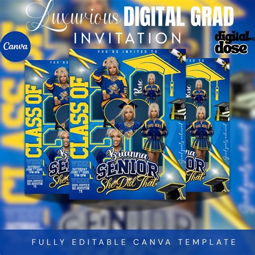Senior Graduation Invitation Template, Digital Grad Invite Class of 2026 - Etsy