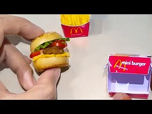 Mini Food McDonald's Burger & Fries with Coke REAL MINIATURE FOOD COOKING ASMR
