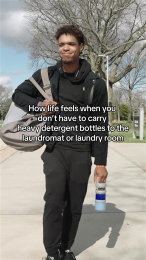 The Laundry Lab Bottle is the perfect sidekick on laundry day. Holds 3 different laundry essentials in one page so you can leave the detergent bottles at home. Lightweight, portable and reusable! #viral #laundrydetergent