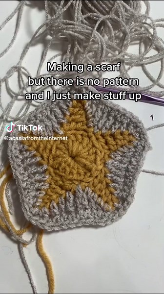 Handmade Crochet Neck Scarf with Stars Aesthetic