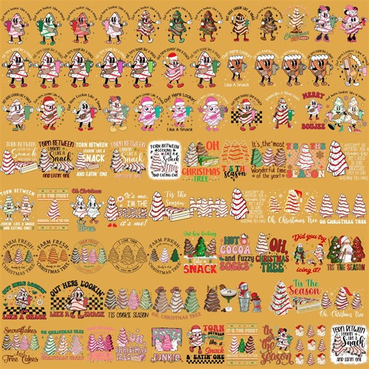 Christmas Tree Cake PNG - SVG Clipart, Holiday Cocoa PNG Bundle - Etsy