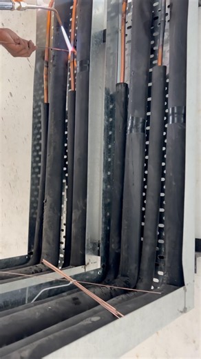 Vrv with ahu system 20 hp copper welding copper piping Vrv installation #viral #trending #ytshorts