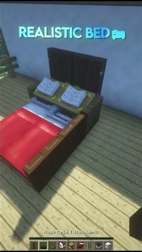 REALISTIC BED TUTORIAL! #tutorial #minecraft #shorts