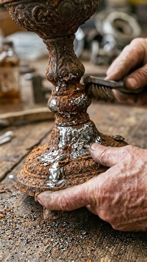 I Restored a Rusted Antique Oil Lamp — The Final Glow Is Amazing! #rustremoval #diy