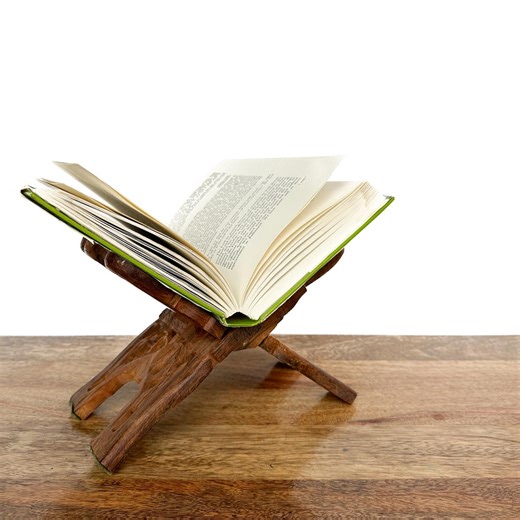 Vintage Book Stand | Folding Carved Wood Book Holder | Boho Shelf Decor - Etsy
