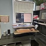 VIVO 48 inch Desk Converter, K Series, Height Adjustable Sit to Stand Riser, Dual Monitor and Laptop Workstation with Wide Keyboard Tray, Reclaimed Wood Top, Black Frame, DESK-V048KP