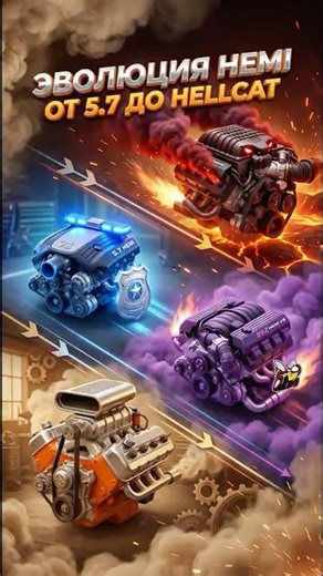 ЭВОЛЮЦИЯ HEMI! От 426 до HELLCAT🔥#shorts #hemi #dodge #hellcat #v8