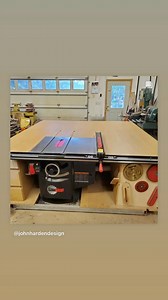 Love this new Industrial Cabinet Saw setup from John Harden. #sawstop #tablesaw #woodworking #safety #saveyourfingers | SawStop