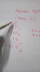 Number system addition base 2