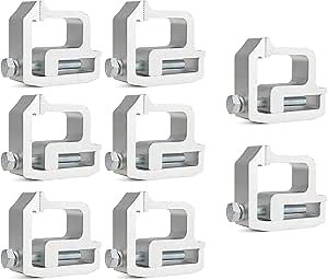 kingsea Truck Topper Clamps,Universal Truck Cap Mounting Clamps Clamps, Camper Shell Mounting Clamp Compatible with Chevy Silverado Sierra 1500 2500 3500, Dodge Dakota Ram, F150 F250 (Silver, 8 Pack)