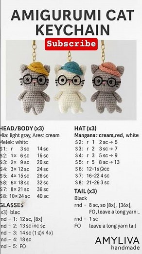 Amigurumi Cat Keychain 🐱 | Easy Crochet Tutorial for Beginners (Free Pattern)