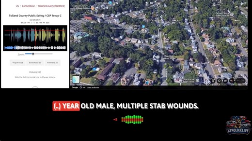 🚨 Stabbing - Stabbing Reported in Vernon 11/18/2025 4:40pm 📍 Location: Prospect Street & Ward Street, Vernon, CT 🔹 What Happened: • Officers responded Tuesday afternoon following a report of a stabbing. • Victim reportedly sustained stab wounds to the chest, leg, and eye. • He made it outside to the street and was transported to a nearby hospital. 🚨 Active Investigation: • Police are searching for the suspect. • Case remains under investigation. #vernonct #Connecticut | CTPOLICELIVE