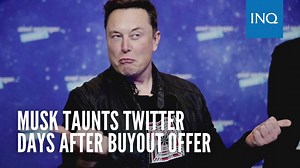 Elon Musk takes a swipe at the board of Twitter on Monday, April 18, 2022, days after he tweeted "Love Me Tender" in response to the social media company’s "poison pill" to protect itself from the billionaire's $43 billion cash offer. | Via REUTERS/kga | INQUIRER.net