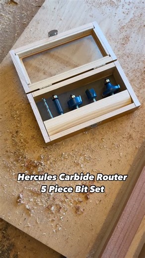 14K views · 195 reactions | Get smooth, controlled cuts with the Hercules Carbide Tip Router Bit Set! Includes 5 bits and comes in a wooden storage case. Now available at your local #HarborFreight. | Harbor Freight | Facebook