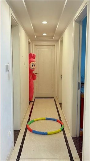 cute Zimomo & Mokoko jumping into the hula hoop #shorts #funny #comedy