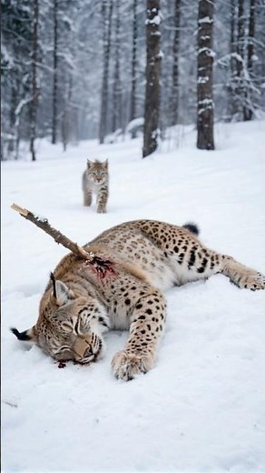 Lynx Mother and Cub in Danger, Heartwarming Human Intervention Full Story#shorts #animal #LynxRescue