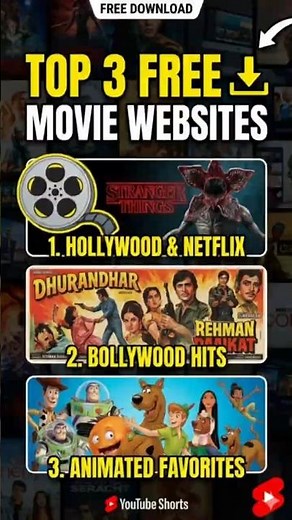 Top 3 Free Movie Download Websites (Safe & Easy) #FreeMovies #hollywood #Movies #tatasierra2025