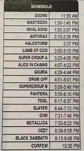 Set times for tomorrow’s Black Sabbath/Ozzy final performance. Starts early, 10am eastern, bands all day, probably wraps up at 6p eastern. Pay-per-view isn’t bad, $29 with proceeds to aid in the fight against Parkinson’s. Are you watching? Who are you excited to see? @axellowe | 97.1 The River