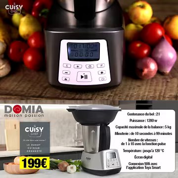 DOMIA vous présente 𝗖𝗨𝗜𝗦𝗬 𝗖𝗛𝗘𝗙, votre nouveau 𝗥𝗢𝗕𝗢𝗧 𝗖𝗨𝗜𝗦𝗘𝗨𝗥 𝗖𝗢𝗡𝗡𝗘𝗖𝗧𝗘́ ! 𝗗𝗜𝗦𝗣𝗢𝗡𝗜𝗕𝗟𝗘 𝗨𝗡𝗜𝗤𝗨𝗘𝗠𝗘𝗡𝗧 𝗦𝗨𝗥 𝗟'𝗔𝗣𝗣𝗟𝗜𝗖𝗔𝗧𝗜𝗢𝗡 𝗗𝗢𝗠𝗜𝗔 𝗘𝗧 𝗦𝗨𝗥 𝗟𝗘 𝗪𝗘𝗕 !!!! Il arrive cette semaine, vous pouvez déjà commander le vôtre 😍 👉 http://www.domiacaraibe.fr/products/robot-cuisy-chef-wifi#19600646 ✅ 12 fonctions : Peser, mixer, mélanger, hacher, pétrir, cuire à la vapeur, rissoler, émulsionner, mijoter, fondre, moudre, piler ✅ Programme nettoyag