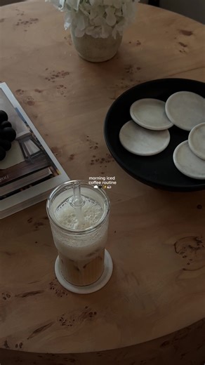I have perfected my at home coffee & I'm obsessed☁️🖤✨☕️ #coffee #icedcoffee #coffeeroutine #athomecoffee #morningcoffee