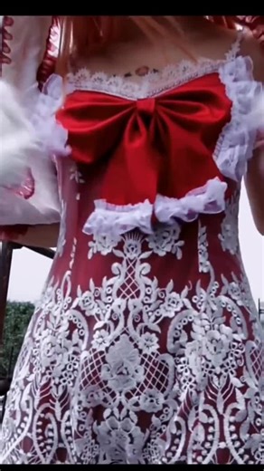 Gothic Red Velvet Mrs. Claus Outfit, Bow Coat, Lace Dress