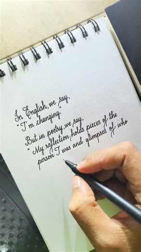 𝘼𝙆𝙃𝙇𝘼𝙎 on Instagram: "I'm changing... . . . Pen used- @linclimited pentonic gel pen . . . #calligraphy #pencalligraphywrites #handwritingartist #handwriting #rockyourhandwriting #quote #quotes #handwritten #caligrafía #calligraphyvideo #caligraphy #kaligrafi #penmanship #handwritinggoals #calligraphyph #handmadefont"