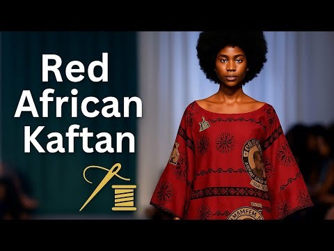 How to Sew Elegant Red African Kaftan | DIY African Gown