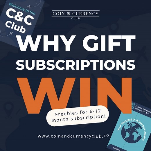 Wrap up months of discovery. Bonuses on **6- & 12-month** gifts. #GiftSubscription #HolidayGifts #CoinAndCurrencyClub | Coin and Currency Club | Facebook