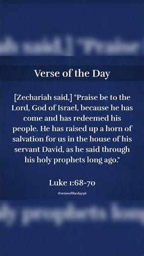 🙌 God Has Come & Redeemed His People | Luke 1:68-70 ✨ #shorts