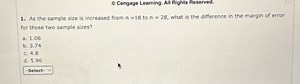 Cengage Learning. All Rights Reserved.As the sample size is in... | Filo