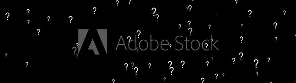 Camera moving through question marks on the alpha channel background, question mark symbol animation on green screen background, question mark particle rotate appear slow float sideway and faded.