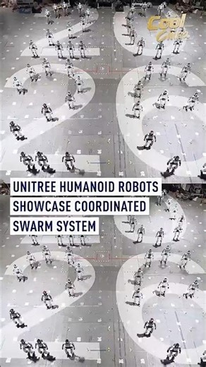 Unitree humanoid robots showcase coordinated swarm system #coolChina