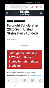 Fulbright Scholarship 2025-26 in United States (Fully Funded) University: USA Universities Degree level: Masters, PhD Scholarship coverage: Fully Funded Eligible nationality: Pakistani Award country: United States Last Date: 5 March 2025 Apply Link: https://brightscholarship.com/fulbright-scholarship-in-usa-2025-26/ Step by Step Process: https://youtu.be/7UD24_3YprM #BrightScholarship #FullyFunded #Scholarship #USA #Students #studyabroad #study #studyinUSA #MastersinUSA #PhDinUSA #Opportunities 