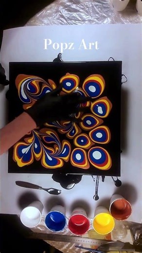 #Shorts - Puddle Pour In Lots Of Colors - Unique Acrylic Pouring - Fluid Art - Abstract Painting