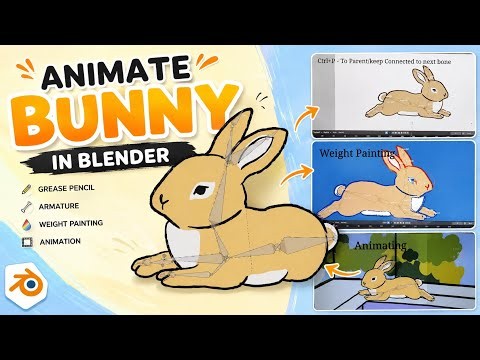 How to Rig and Animate a Grease Pencil Character in Blender | Armature, Weight Paint & Animation