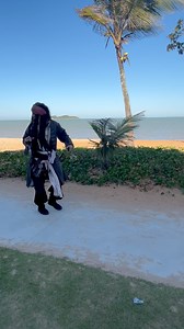 Am I seeing things… or is that really Captain Jack Sparrow walking on the beach? 🏴‍☠️🌴🏖️ #JackSparrow #Johnnydepp #piratesofthecaribbean #cosplay | Thiago Couto