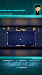 24K views · 155 reactions | impressive golden break in 9 ball 8 ball pool #gamingwithk #8BallPool #GoldenBreak | Gaming with K | Facebook