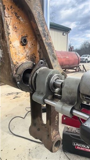 Line Bore Repair on Excavator Dipper Stick