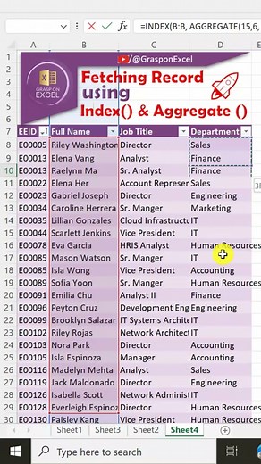 Excel Magic: Filter with INDEX & AGGREGATE in Seconds! 🔍✨