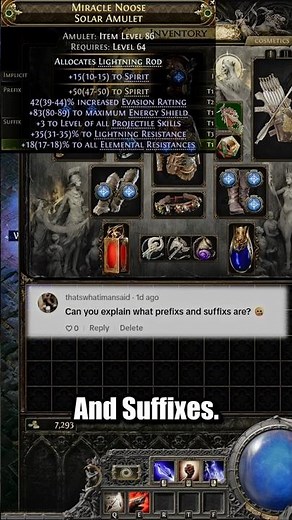 PoE 2 Prefixes & Suffixes EXPLAINED in 50 Seconds #pathofexile2 #crafting #shorts