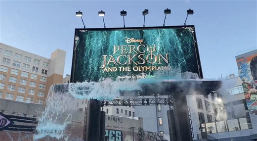 Water-filled movie billboard makes a splash for Percy Jackson