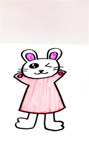 How to draw a easy Rabbit step by step #art #shorts