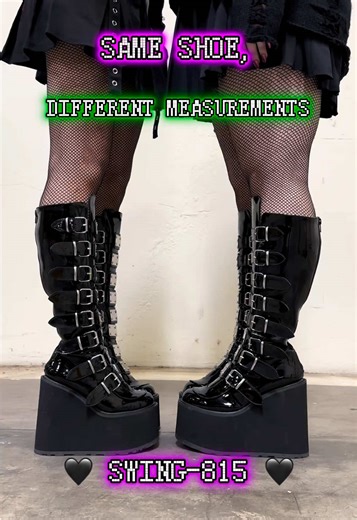 both models are wearing the regular Swing-815 🙂‍↕️🖤⛓️ #demonia #demoniashoes #alt #goth #platforms